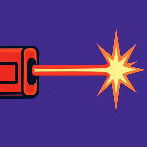 just laser.
In-Game asset.  2d.  High contrast.  No shadows