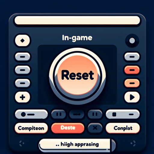 a button saying 'reset'.
In-Game asset. 2d. Blank background. High contrast.