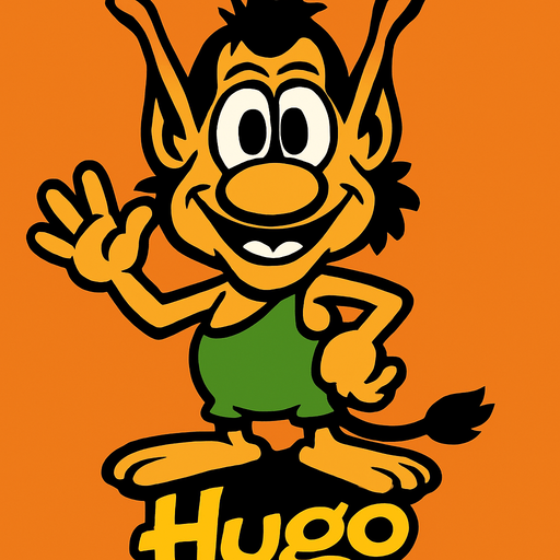 Hugo.
In-Game asset.  2d.  High contrast.  No shadows