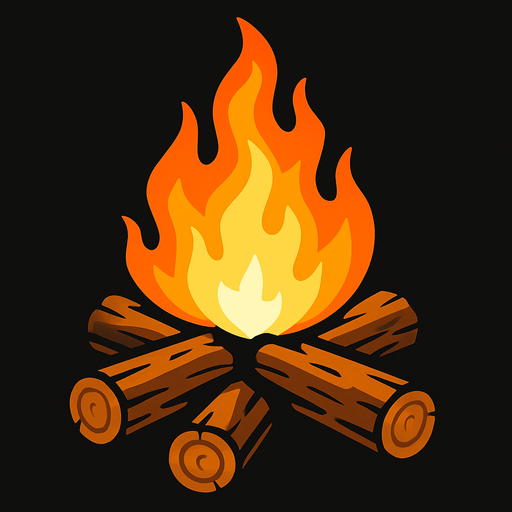 Kamp atesi.
In-Game asset.  2d.  High contrast.  No shadows