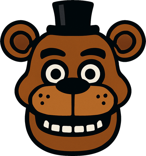 freddy head.
In-Game asset.  2d.  High contrast.  No shadows