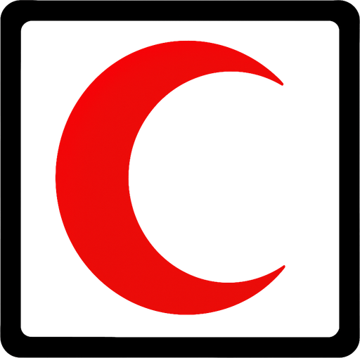 RED CRESCENT ICON.
In-Game asset.  2d.  High contrast.  No shadows