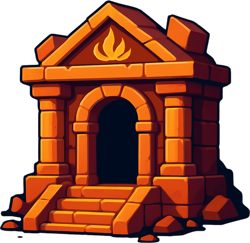 Tempale of fantasy games.
In-Game asset.  2d.  High contrast.  No shadows