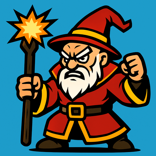 Mad strong wizard dc world 2d game.
In-Game asset.  2d.  High contrast.  No shadows