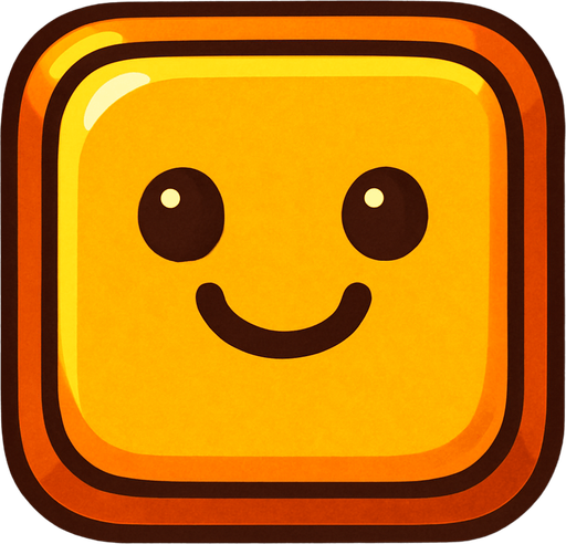 Cute button. Just square 
In-Game asset.  2d.  High contrast.
