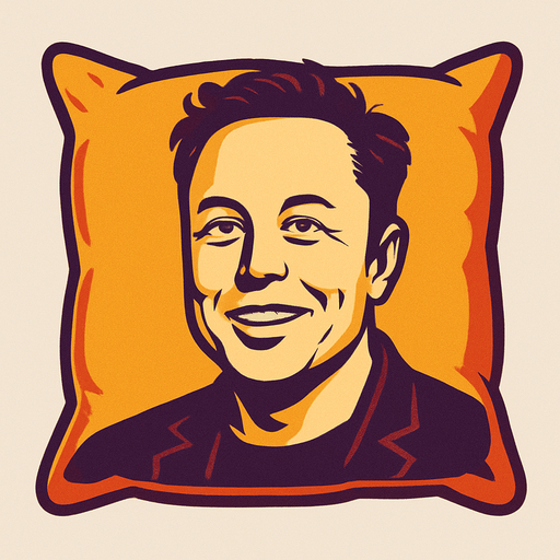 elon musk resmi olan yastık.
In-Game asset.  2d.  High contrast.  No shadows