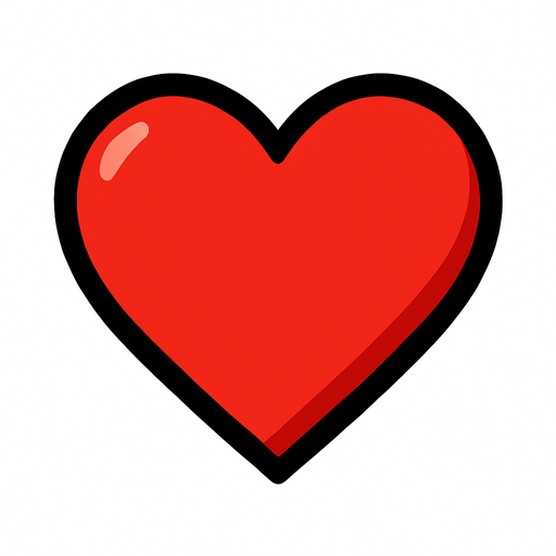 red heart.
In-Game asset.  2d.  High contrast.  No shadows