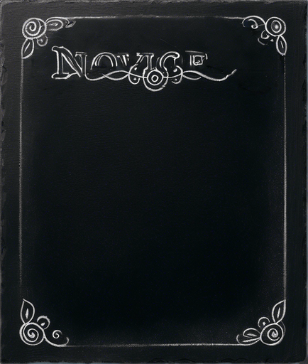 Text "NOVICE BREW" in chalk, handwritten