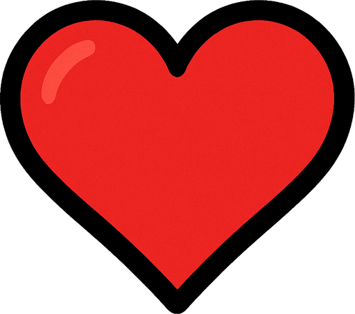 Corazón rojo.
In-Game asset.  2d.  High contrast.  No shadows