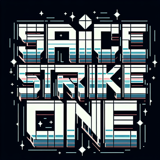 Simple "SPACE STRIKE ONE" text..
Electronic style. no background