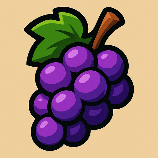 Grape.
In-Game asset.  2d.  High contrast.  No shadows