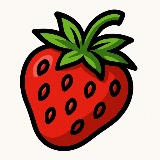 strawberry.
In-Game asset.  2d.  High contrast.  No shadows