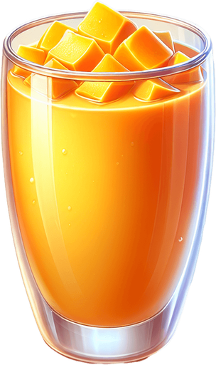 A nice glass of mango lassie.
Single Game Texture. In-Game asset. 2d. Blank background. High contrast. No shadows.