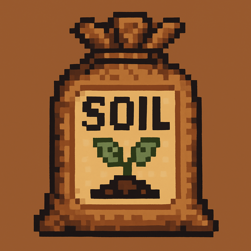 saco de tierra.
In-Game asset.  2d.  High contrast.  No shadows. pixelart