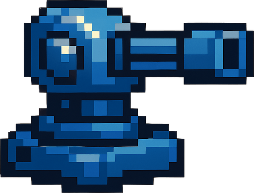 Turret pixel.
In-Game asset.  2d.  High contrast.  No shadows