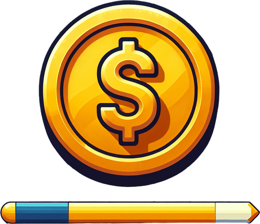 Moeda.
Single Game Texture. In-Game asset. 2d. Blank background. High contrast. No shadows.