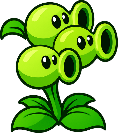 una tripitidora de pvz 2 mirando a la derecha.
In-Game asset.  2d.  High contrast.  No shadows