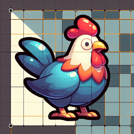 A chicken animal..
Single Game Texture. In-Game asset. 2d. Blank background. High contrast. No shadows.
