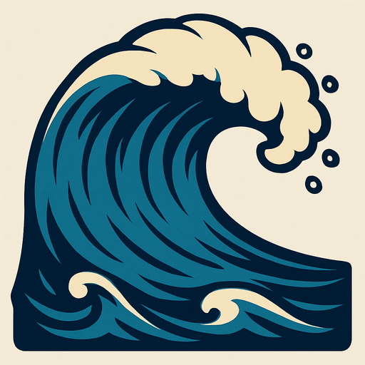 Huge wave.
In-Game asset.  2d.  High contrast.  No shadows