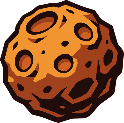 Asteroid.
In-Game asset.  2d.  High contrast.  No shadows
