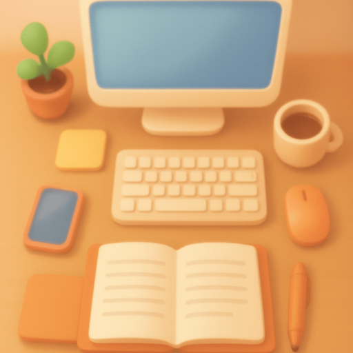 A blurred background in aspect ratio 9/16 showing an office from above. Cute soft graphics. soft ambient light. semi-matte to satin surfaces. naturalistic with slight saturation boost colors. Tone is premium, friendly, clean with lifestyle or service-oriented appeal.
In-Game asset.  2d.  High contrast.  No shadows. top down. View from above..
In-Game asset.  2d.  High contrast.  No shadows