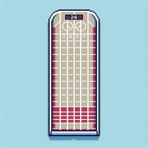 minimalist 8-bit style, top-down view of a straight segment of an Olympic running track. The background should simulate a continuous straight track in the game.
Single Game Texture. In-Game asset. 2d.