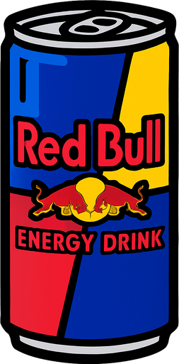 redbull energy drink.
In-Game asset.  2d.  High contrast.  No shadows