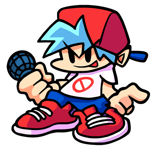 FNF bf.
In-Game asset.  2d.  High contrast.  No shadows