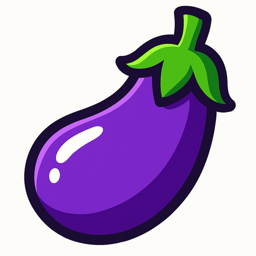 eggplant,purple.
In-Game asset.  2d.  High contrast.  No shadows