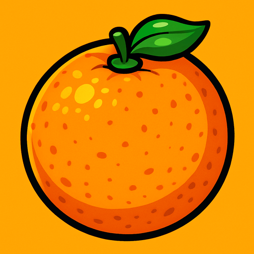Uncut orange.
In-Game asset.  2d.  High contrast.  No shadows