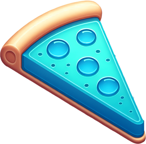 a slice of pizza on a transparent background, predominantly azur. Slice of pizza.
Single Game Texture. In-Game asset. 2d. Blank background. High contrast. No shadows.