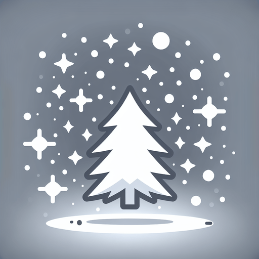 Simple Cartoon Christmas particle. White. 
Single Game Texture. In-Game asset. 2d. Blank background. High contrast. No shadows.
