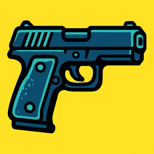 Gun.
In-Game asset.  2d.  High contrast.  No shadows