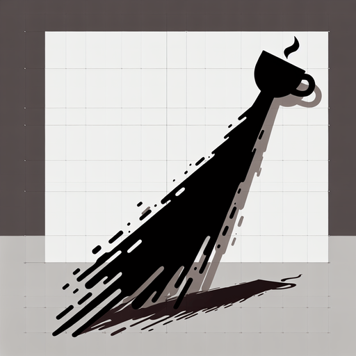 Coffee trail going vertical.
Single Game Texture. In-Game asset. 2d. Blank background. High contrast. Shadows at the bottom.