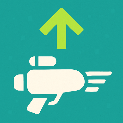 Symbol for spaceship weapon upgrade with green arrow pointing up.
In-Game asset.  2d.  High contrast.  No shadows