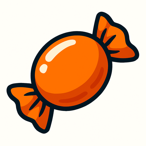 Turuncu şeker.
In-Game asset.  2d.  High contrast.  No shadows