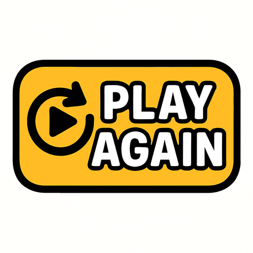 Play again button.
In-Game asset.  2d.  High contrast.  No shadows