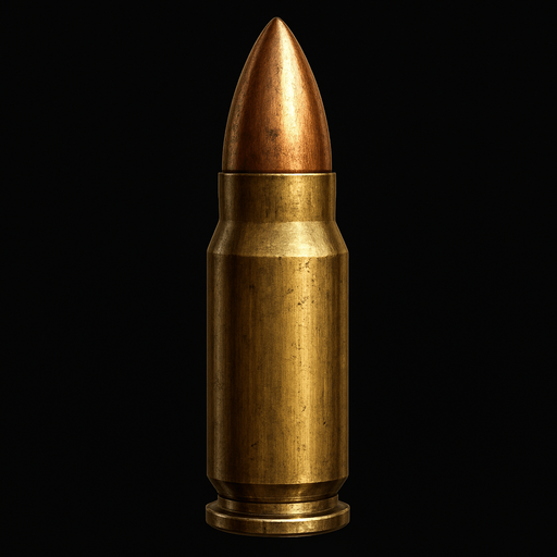 create ultra realastic bullet.
In-Game asset.  2d.  High contrast.  No shadows