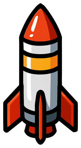 Tiny missile pointing up.
In-Game asset.  2d.  High contrast.  No shadows