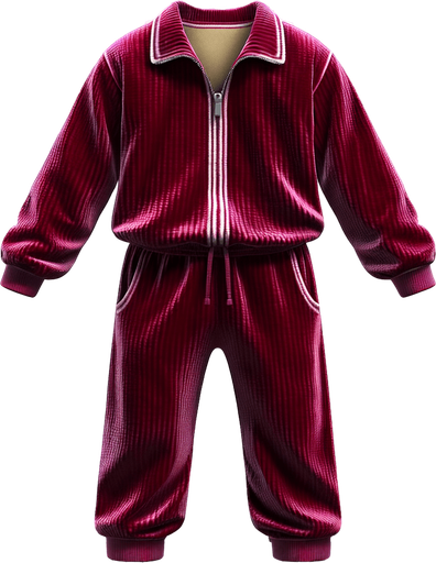 Velour jumpsuit.
Single Game Texture.  In-Game asset.  2d.  Blank background.  High contrast.  No shadows