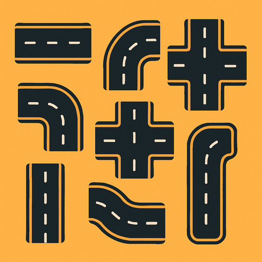 Roads.
In-Game asset.  2d.  High contrast.  No shadows