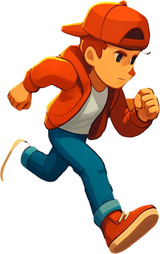Fullscreen modern App Store landscape banner, 16:9, high definition, for a game titled "Metro Dash" and with the description "An exciting endless runner where you dash through subway tracks, dodging obstacles and collecting coins. Swipe to change lanes, jump over barriers, and slide under obstacles while your character automatically runs forward at increasing speeds. Grab power-ups to enhance your run and see how far you can go!". No text on banner!