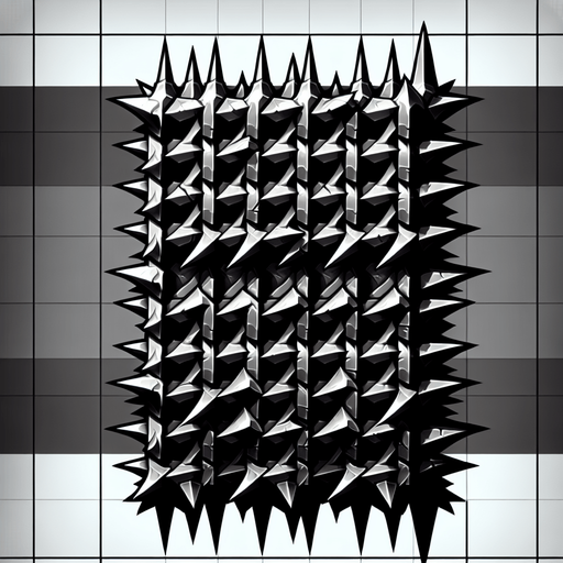 Row of Spikes. Computer Game
Single Game Texture.  In-Game asset.  2d.  Blank background.  High contrast.  No shadows
