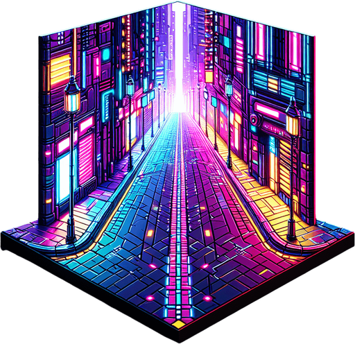 2d side view of a neon sidewalk, in the art style of a neon cyberpunk world.
Single Game Texture. In-Game asset. 2d. Blank background. High contrast. No shadows.