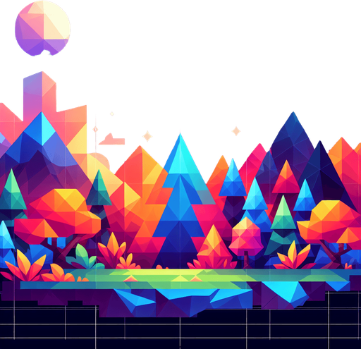 low poly vibrant background.
Single Game Texture.  In-Game asset.  2d.  Blank background.  High contrast.  No shadows