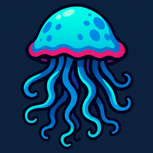 Medusa de mar.
In-Game asset.  2d.  High contrast.  No shadows