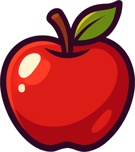 Shiney Apple vecor.
In-Game asset.  2d.  High contrast.  No shadows