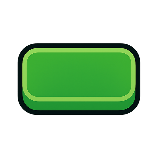 Green button.
In-Game asset.  2d.  High contrast.  No shadows