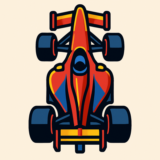 formela 1 car pointing up.
In-Game asset.  2d.  High contrast.  No shadows