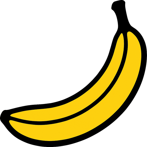 Banana.
2d.  High contrast.  No shadows